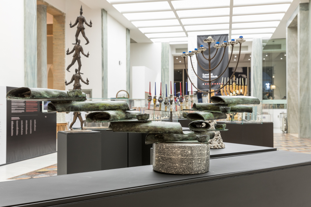 The exhibit 'Luci di Chanukkah. Tra storia, arte e design' ('HanukkahLights: History, Art and Design) at the Triennale in Milan. (Gianluca Di Ioia/La Triennale di Milano) The exhibit 'Luci di Chanukkah. Tra storia, arte e design' ('HanukkahLights: History, Art and Design) at the Triennale in Milan. (Gianluca Di Ioia/La Triennale di Milano)