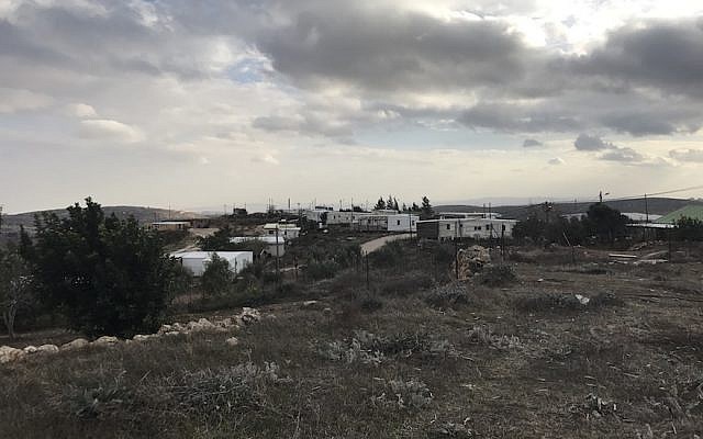 Amona’s cluster of mobile homes, located atop a hill in the northern West Bank, Dec. 13, 2016. (Andrew Tobin/JTA) Amona’s cluster of mobile homes, located atop a hill in the northern West Bank, Dec. 13, 2016. (Andrew Tobin/JTA)