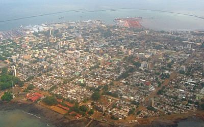 Aerial view of Conakry, capital of the Republic of Guinea. (CC BY-SA, Wikipedia)