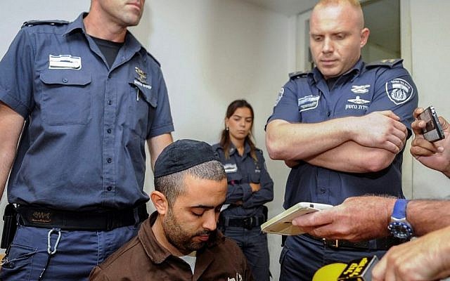 Shlomo Pinto at a hearing at a Haifa court on October 14, 2015. (Basel Awidat/Flash90) Shlomo Pinto at a hearing at a Haifa court on October 14, 2015. (Basel Awidat/Flash90)