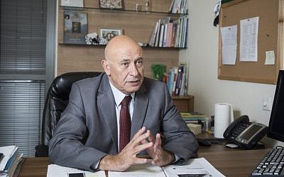 Joint (Arab) List member Basel Ghattas at his office at the Knesset in Jerusalem, on November 3, 2015. (Hadas Parush/Flash90)