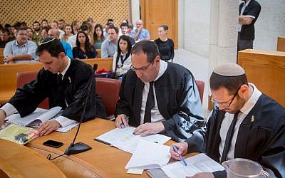 Illustrative photo of Israeli lawyers at the Supreme Court in Jerusalem. July 5, 2016. (Yonatan Sindel/Flash90)