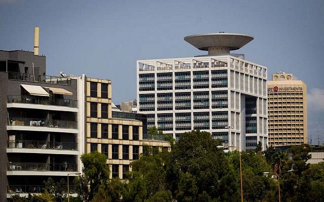 The Defense Ministry building in Tel Aviv, August 29, 2016. (Miriam Alster/Flash90)
