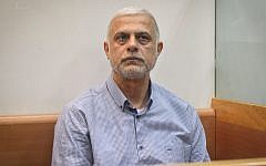 Former Shas MK Amnon Cohen appears before the Rishon Lezion Magistrate's Court, on December 7, 2016. (Yehuda Haim/Flash90)