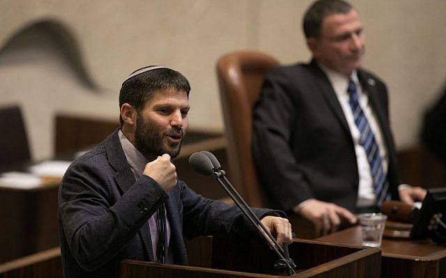 Jewish Home MK Bezalel Smotrich speaks during a vote on the Regulation Bill in the Knesset on December 7, 2016. (Yonatan Sindel/Flash90) Jewish Home MK Bezalel Smotrich speaks during a vote on the Regulation Bill in the Knesset on December 7, 2016. (Yonatan Sindel/Flash90)