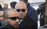 Joint (Arab) List MK Basel Ghattas arrives at the Lahav 433 investigation unit in Lod, December 20, 2016. (Roy Alima/Flash90)