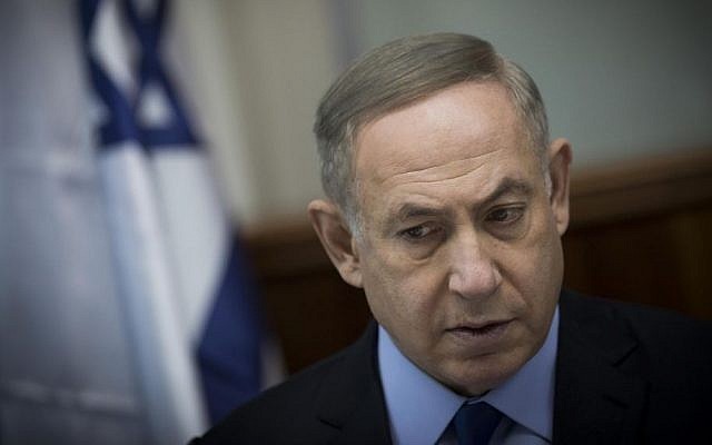 Prime Minister Benjamin Netanyahu leads the weekly cabinet meeting at the Prime Minister's Office in Jerusalem, December 25, 2016. (Yonatan Sindel/Flash90) Prime Minister Benjamin Netanyahu leads the weekly cabinet meeting at the Prime Minister's Office in Jerusalem, December 25, 2016. (Yonatan Sindel/Flash90)