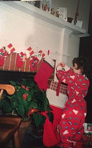 A young Ella Goldberg celebrating her 'mom's holiday,' Christmas. (courtesy)