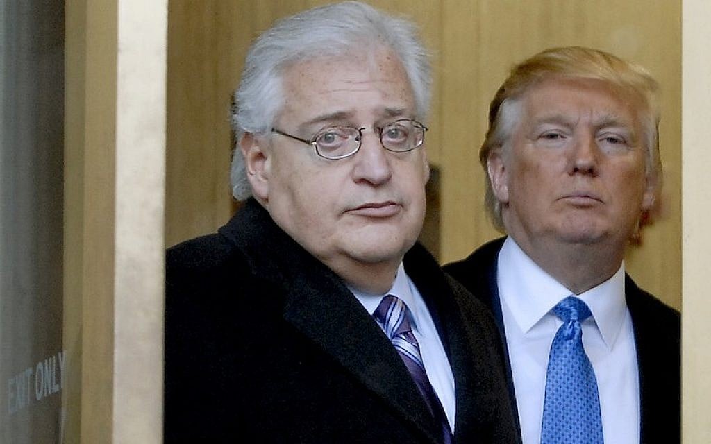 Donald Trump and attorney David Friedman exit the Federal Building, following an appearance in US Bankruptcy Court on February 25, 2010, in Camden, New Jersey. (Bradley C. Bower/Bloomberg News, via Getty Images/JTA) Donald Trump and attorney David Friedman exit the Federal Building, following an appearance in US Bankruptcy Court on February 25, 2010, in Camden, New Jersey. (Bradley C. Bower/Bloomberg News, via Getty Images/JTA)