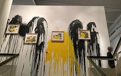 One of the installations at The Midrasha, a new, one-month exhibit that opened Thursday, December 1, at the Helena Rubinstein Pavilion for Contemporary Art at the Tel Aviv Museum of Art (Jessica Steinberg/Times of Israel)