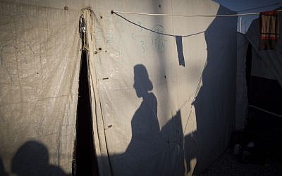 A tent at a Yazidi refugee camp in August, 2016. (IsraAID)