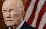 In this May 14, 2015 file photo, former astronaut and senator John Glenn answers questions during an interview at the Ohio Statehouse. Glenn died Thursday, Dec. 8, 2016, at the age of 95. (AP/Paul Vernon)