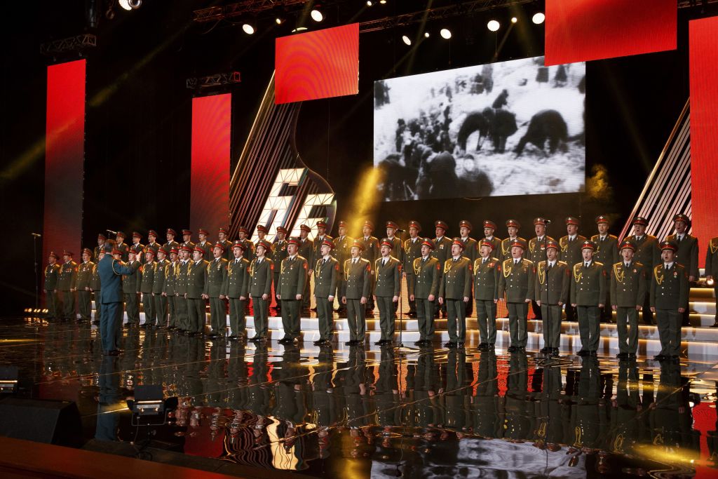 In this photo taken on Thursday, March 31, 2016, the Alexandrov Ensemble choir performs during a concert in Moscow, Russia. A Russian plane with 92 people aboard, including the well-known military band, crashed into the Black Sea on its way to Syria on Sunday, Dec. 25, minutes after takeoff from the resort city of Sochi, the Defense Ministry said. (AP Photo) In this photo taken on Thursday, March 31, 2016, the Alexandrov Ensemble choir performs during a concert in Moscow, Russia. A Russian plane with 92 people aboard, including the well-known military band, crashed into the Black Sea on its way to Syria on Sunday, Dec. 25, minutes after takeoff from the resort city of Sochi, the Defense Ministry said. (AP Photo)