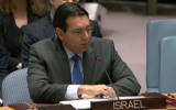 Israeli Ambassador to the UN, Danny Danon, speaks to the UN Security Council after it passed an anti-settlement resolution, December 23, 2016 (UN Screenshot)