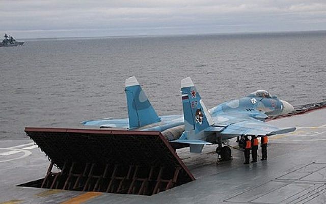 Illustrative photo of a Sukhoi Su-33 on the Russian aircraft carrier Admiral Kuznetsov (CC-BY, Kremlin, Wikipedia) Illustrative photo of a Sukhoi Su-33 on the Russian aircraft carrier Admiral Kuznetsov (CC-BY, Kremlin, Wikipedia)