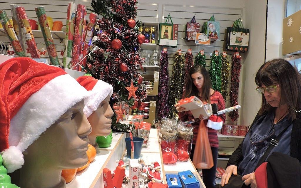 You can be Jewish and appreciate Christmas and all its trappings — such as those on display at Joy, a store that sells Christmas and New Year's merchandise in Tel Aviv, in 2015. (Ben Sales) You can be Jewish and appreciate Christmas and all its trappings — such as those on display at Joy, a store that sells Christmas and New Year's merchandise in Tel Aviv, in 2015. (Ben Sales)
