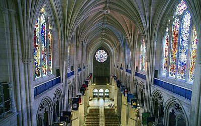 This Wednesday, Feb. 18, 2015 file photo shows the nave of the Washington National Cathedral in Washington. (AP Photo/Cliff Owen)