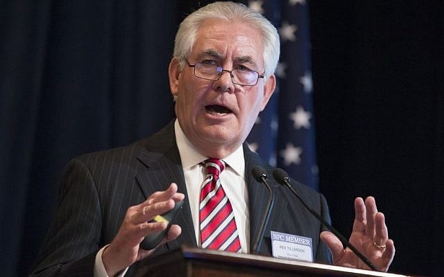In this Friday, March 27, 2015 file photo, ExxonMobil CEO Rex Tillerson delivers remarks on the release of a report by the National Petroleum Council on oil drilling in the Arctic, in Washington. (AP Photo/Evan Vucci, File)