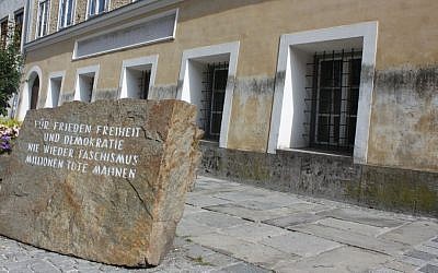 Memorial stone outside of Adolf Hitler's birthplace in Braunau am Inn, Austria. (CC BY-SA, Anton Kurt, Wikipedia)