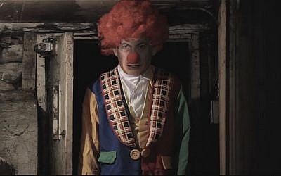 Prime Minister Benjamin Netanyahu dressed as a clown in a propaganda video released by Hamas on December 31, 2016 (YouTube screenshot)