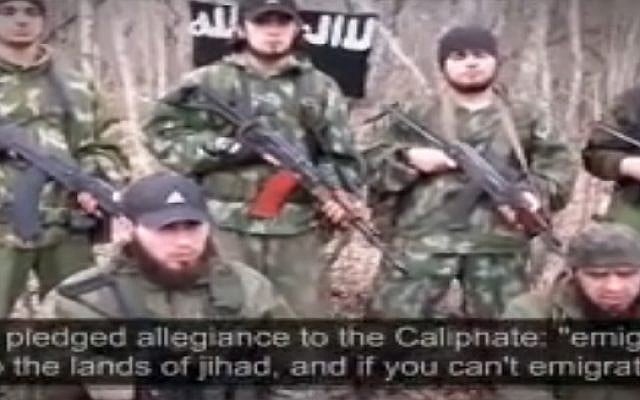 Islamic State fighters in the Caucasus region (screen capture) Islamic State fighters in the Caucasus region (screen capture)