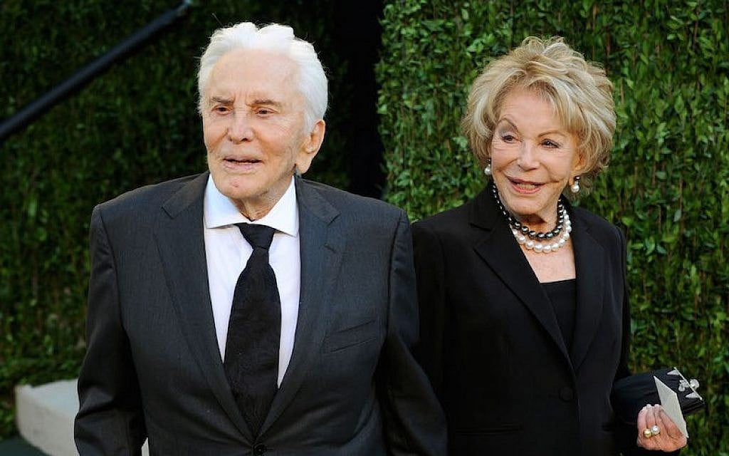 Kirk Douglas with wife Anne at Sunset Tower in West Hollywood, Calif., Feb. 24, 2013. (Mark Sullivan/WireImage/JTA) Kirk Douglas with wife Anne at Sunset Tower in West Hollywood, Calif., Feb. 24, 2013. (Mark Sullivan/WireImage/JTA)