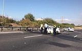 The scene of the accident in Tel Aviv on December 17, 2016 (screen capture/ police video)