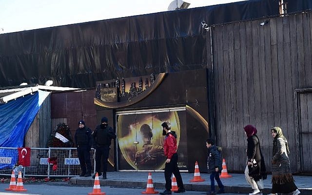 One day after a gunman killed 39 people, including many foreigners, in a rampage at the upmarket Reina nightclub where revellers were celebrating the New Year people walk by the venue, in Istanbul, on January 2, 2017. (AFP/YASIN AKGUL) One day after a gunman killed 39 people, including many foreigners, in a rampage at the upmarket Reina nightclub where revellers were celebrating the New Year people walk by the venue, in Istanbul, on January 2, 2017. (AFP/YASIN AKGUL)