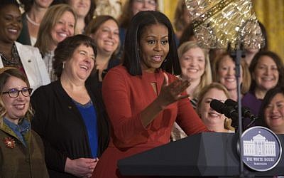 Michelle Obama gives her final remarks as US First Lady at the 2017 School Counselor of the Year event at the White House in Washington DC, January 5, 2017. (AFP/Chris Kleponis)