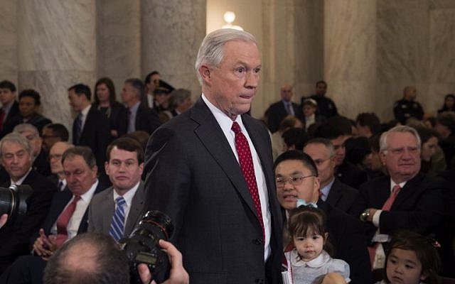 Sen. Jeff Sessions arrives to testify at his confirmation hearing to be attorney general of the US before the Senate Judiciary Committee on January 10, 2017, in Washington, DC. (AFP/Molly Riley) Sen. Jeff Sessions arrives to testify at his confirmation hearing to be attorney general of the US before the Senate Judiciary Committee on January 10, 2017, in Washington, DC. (AFP/Molly Riley)