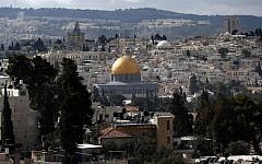 A general view taken on January 13, 2017 shows the Dome of the Rock at the Aqsa mosque compound in the Old City of Jerusalem. (Thomas Coex/AFP)