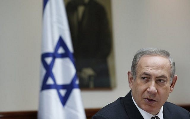 Prime Minister Benjamin Netanyahu attends the weekly cabinet meeting at his office in Jerusalem on January 15, 2017. (AFP Photo/Pool/Ronen Zvulun) Prime Minister Benjamin Netanyahu attends the weekly cabinet meeting at his office in Jerusalem on January 15, 2017. (AFP Photo/Pool/Ronen Zvulun)