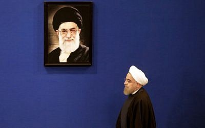Iranian President Hassan Rouhani gives a press conference in Tehran on Jaunary 17, 2017, to mark the first anniversary of the implementation of the  nuclear deal. (AFP/Atta Kenare)