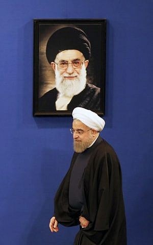 Iranian President Hassan Rouhani gives a press conference in Tehran on Jaunary 17, 2017, to mark the first anniversary of the implementation of the nuclear deal with the P5+1. (AFP Photo/Atta Kenare)