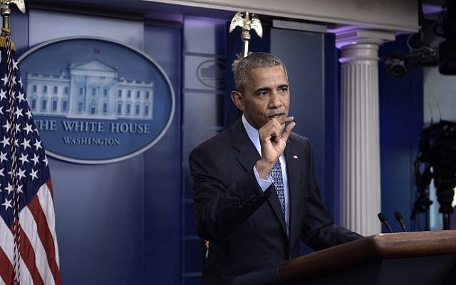 US President Barack Obama speaks during his final press conference at the White House January 18, 2017 in Washington, DC. (AFP Photo/Brendan Smialowski)