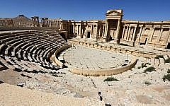 The Roman amphitheater in the ancient city of Palmyra in central Syria, March 31, 2016. (AFP/Joseph Eid, File)