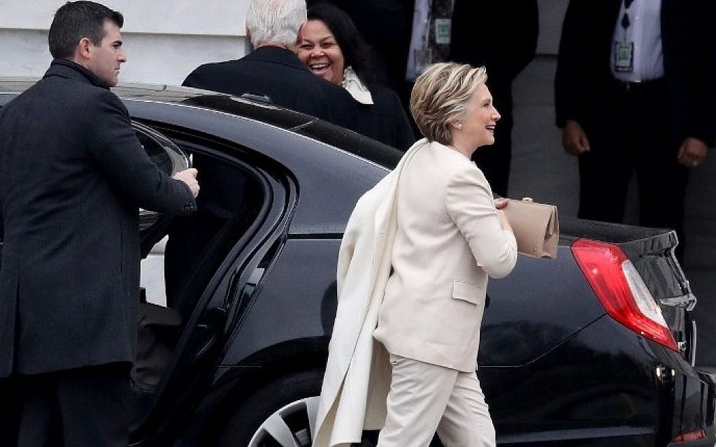 Hillary Clinton arrives at the US Capitol on January 20, 2017 in Washington, DC (AFP/Pool/Rob Carr)