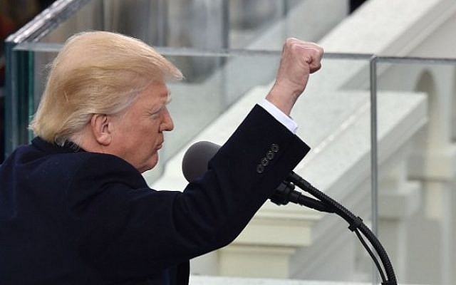 US President Donald Trump speaks to the nation during his swearing-in ceremony on January 20, 2017 at the US Capitol in Washington, DC. (AFP PHOTO / Paul J. Richards) US President Donald Trump speaks to the nation during his swearing-in ceremony on January 20, 2017 at the US Capitol in Washington, DC. (AFP PHOTO / Paul J. Richards)