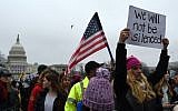 Demonstrators protest on the National Mall in Washington, DC, for the Women's March on January 21, 2017. (AFP/ Andrew CABALLERO-REYNOLDS)