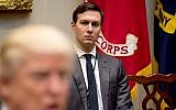 Senior Adviser Jared Kushner listens as US President Donald Trump speaks at a meeting with business leaders in the Roosevelt Room at the White House in Washington, DC, on January 23, 2017 (AFP/ NICHOLAS KAMM)