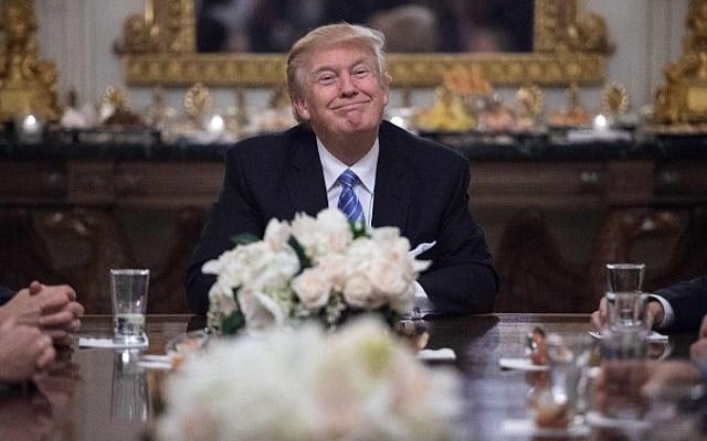 US President Donald Trump during a reception with Congressional leaders on January 23, 2017 at the White House in Washington, DC. (AFP / NICHOLAS KAMM) US President Donald Trump during a reception with Congressional leaders on January 23, 2017 at the White House in Washington, DC. (AFP / NICHOLAS KAMM)
