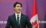 Canada's Prime Minister Justin Trudeau speaking during a press conference on the last day of the Asia-Pacific Economic Cooperation (APEC) Summit in Lima, November 20, 2016. (AFP/RAFAEL ZARAUZ)