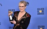 Meryl Streep poses in the press room during the 74th Annual Golden Globe Awards at the Beverly Hilton Hotel on January 8, 2017 in Beverly Hills, California.   (Alberto E. Rodriguez/Getty Images/AFP)