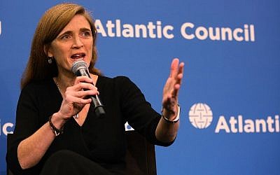 US Ambassador to the UN Samantha Power speaks during a discussion at the Atlantic Council on "The Future of US-Russia Relations." on January 17, 2017 in Washington, DC. (Joe Raedle/Getty Images/AFP)