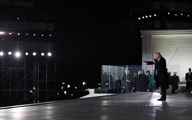 President-elect Donald Trump speaks during the inauguration concert at the Lincoln Memorial January 19, 2017 in Washington, DC. (Aaron P. Bernstein/Getty Images/AFP)
