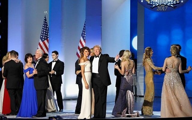 President Donald Trump, first lady Melania Trump, Vice President Mike Pence and his wife Karen dance with their families on stage at the Freedom Inaugural Ball at the Washington Convention Center January 20, 2017 in Washington, D.C. (Aaron P. Bernstein/Getty Images/AFP) President Donald Trump, first lady Melania Trump, Vice President Mike Pence and his wife Karen dance with their families on stage at the Freedom Inaugural Ball at the Washington Convention Center January 20, 2017 in Washington, D.C. (Aaron P. Bernstein/Getty Images/AFP)