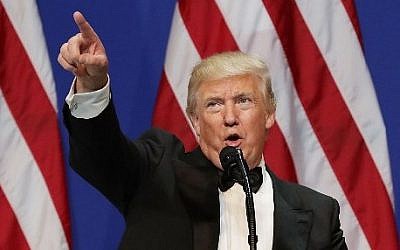 US President Donald Trump delivers remarks during the Armed Forces Ball at the National Building Museum January 20, 2017 in Washington, DC. (Chip Somodevilla/Getty Images/AFP)