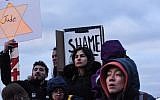 Protesters rally during a demonstration against the Muslim immigration ban at John F. Kennedy International Airport on January 28, 2017 in New York City. (Stephanie Keith/Getty Images/AFP)