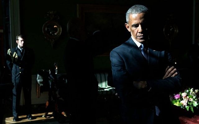 'With sunlight streaming through a window in the Green Room, President Obama listens to his introduction by Mark Barden, whose 7-year-old son Daniel was killed during the 2012 shooting at Sandy Hook Elementary School in Newtown, Conn. Later, as he made remarks in the East Room, he began to cry as he recalled the day of the shootings; he called it the worst day of his presidency,' Jan. 5, 2016. (Official White House photo/Pete Souza)