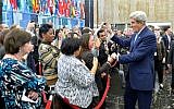 John Kerry bids farewell to State Department employees after delivering remarks at the US Department of State in Washington, DC, on January 19, 2017. (State Department)